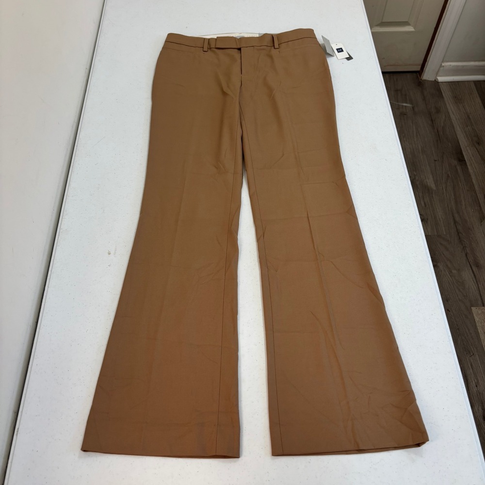 Gap Modern Boot Pants Womens 4R Camel Brown Stretch Slim Bootcut Dress Trousers